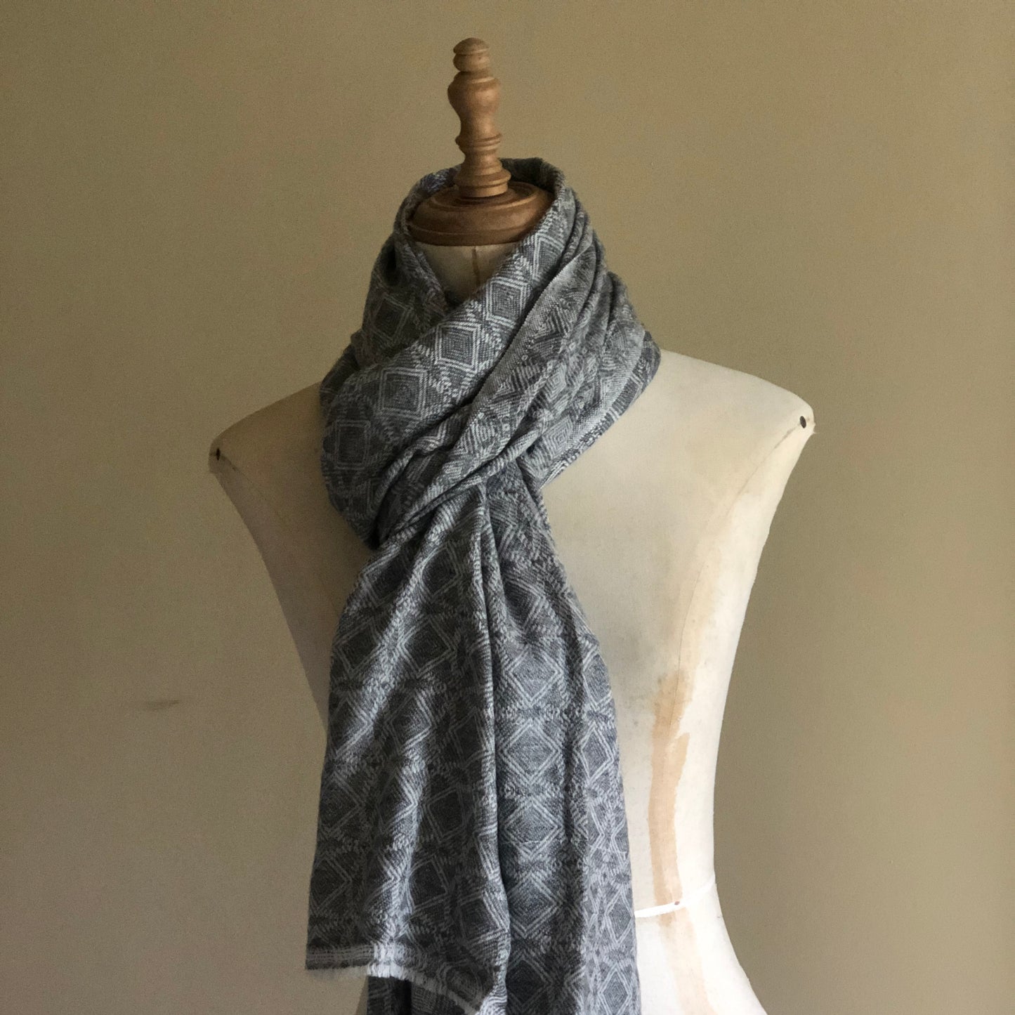 Grey Circles Large Scarf