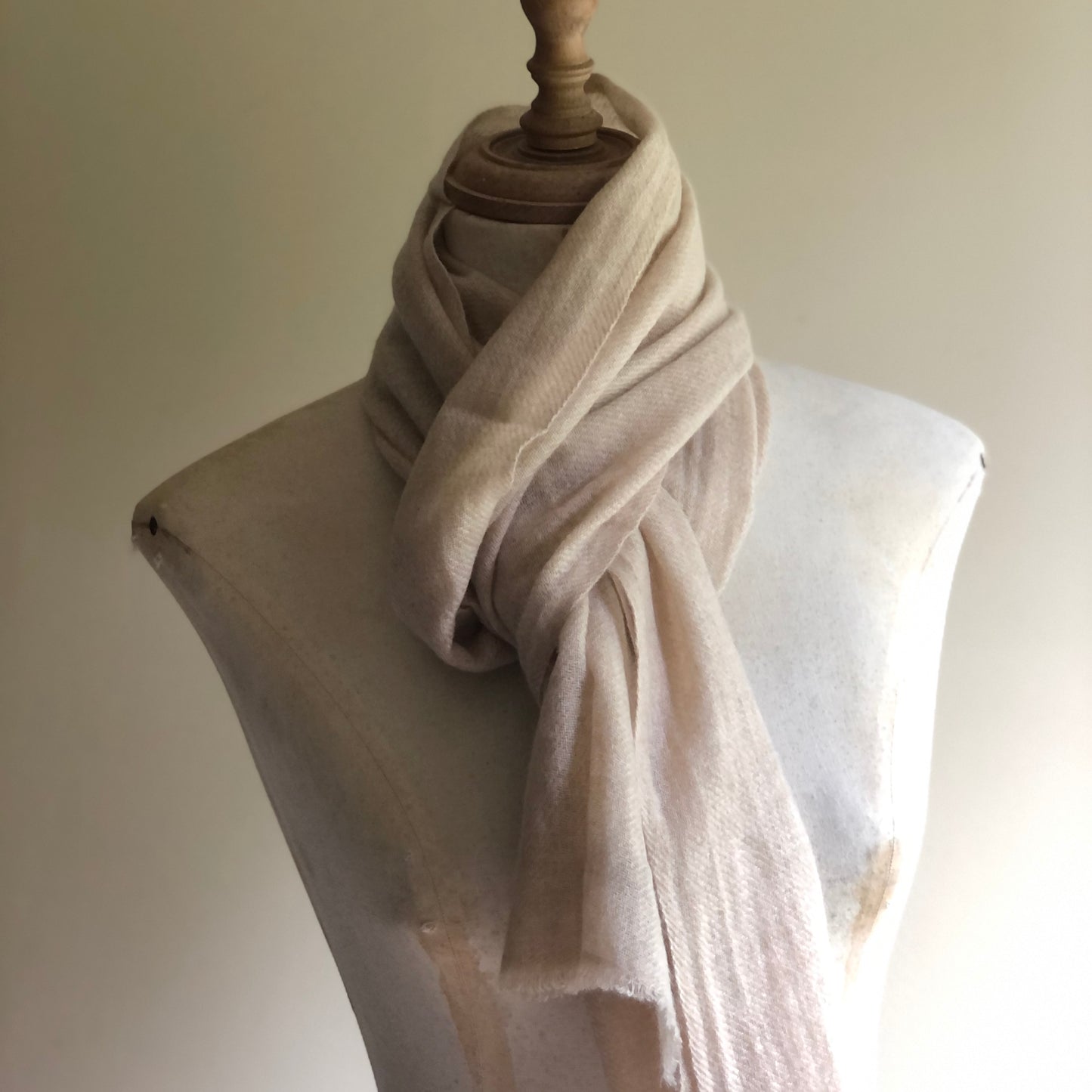 Small Ecru Cashmere Scarf