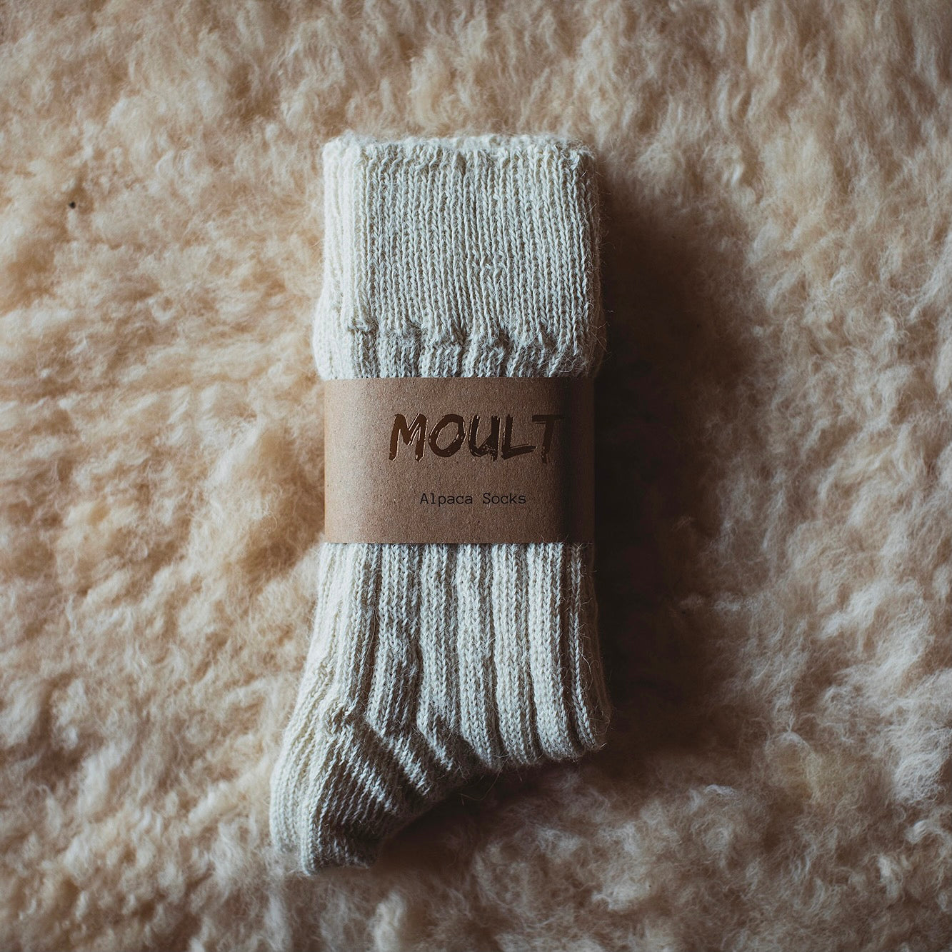 Alpaca Bed Socks - Ecru