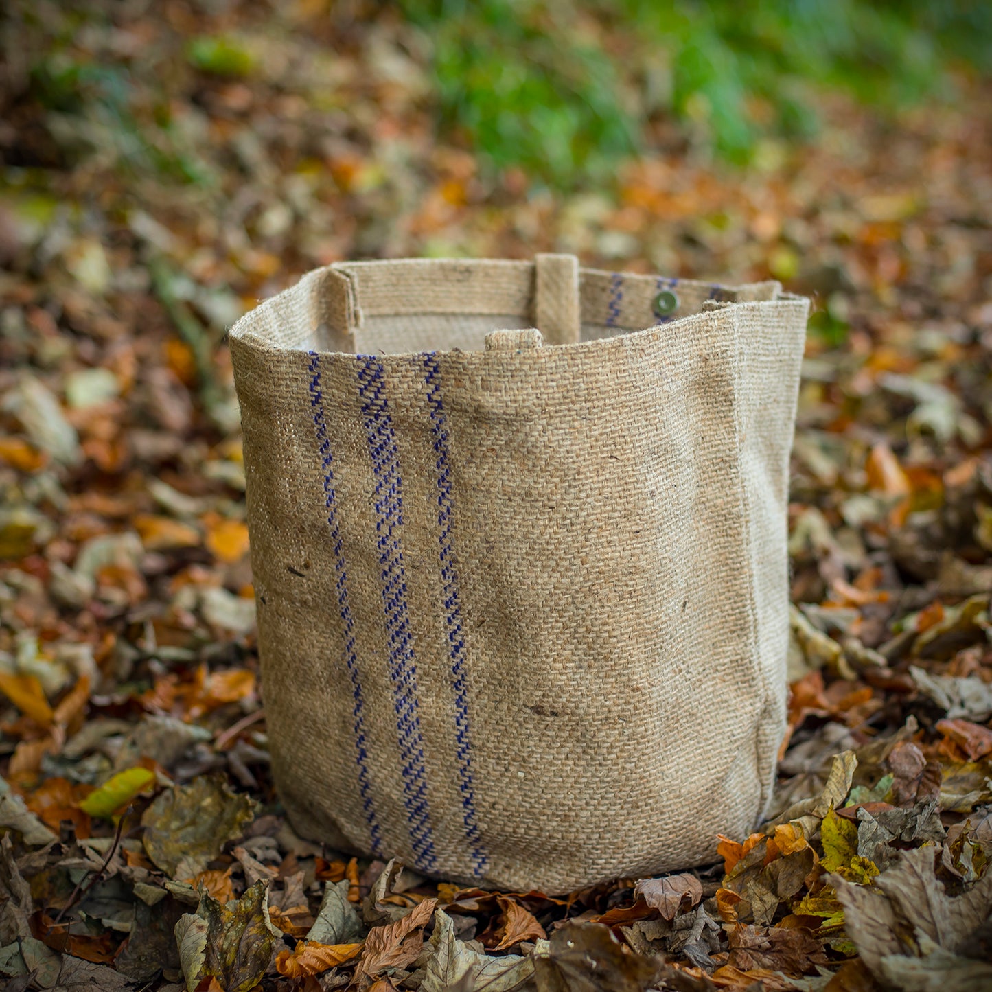 Larger Purple Stripe Hessian Shopper