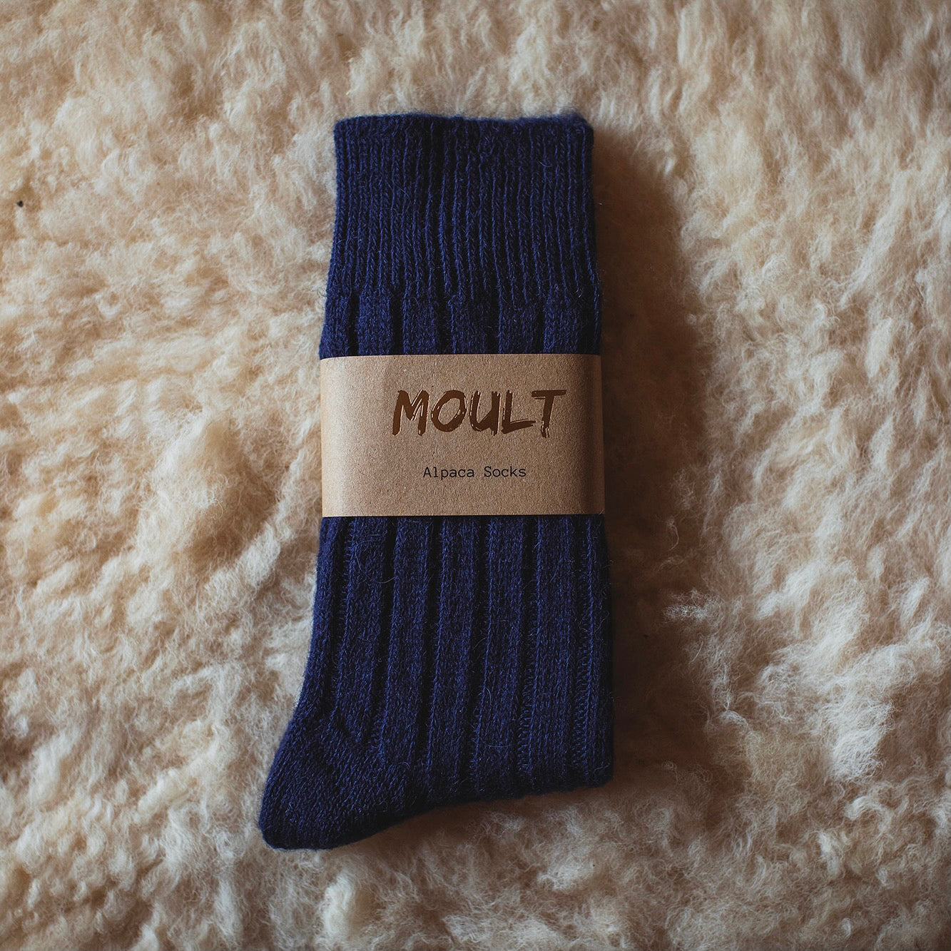 Alpaca Bed Socks - Navy