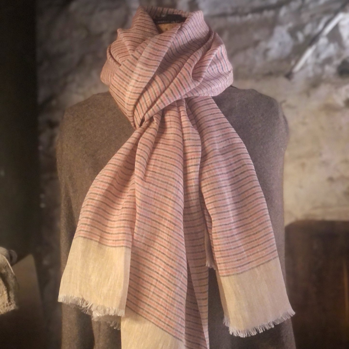 Striped Linen Scarf