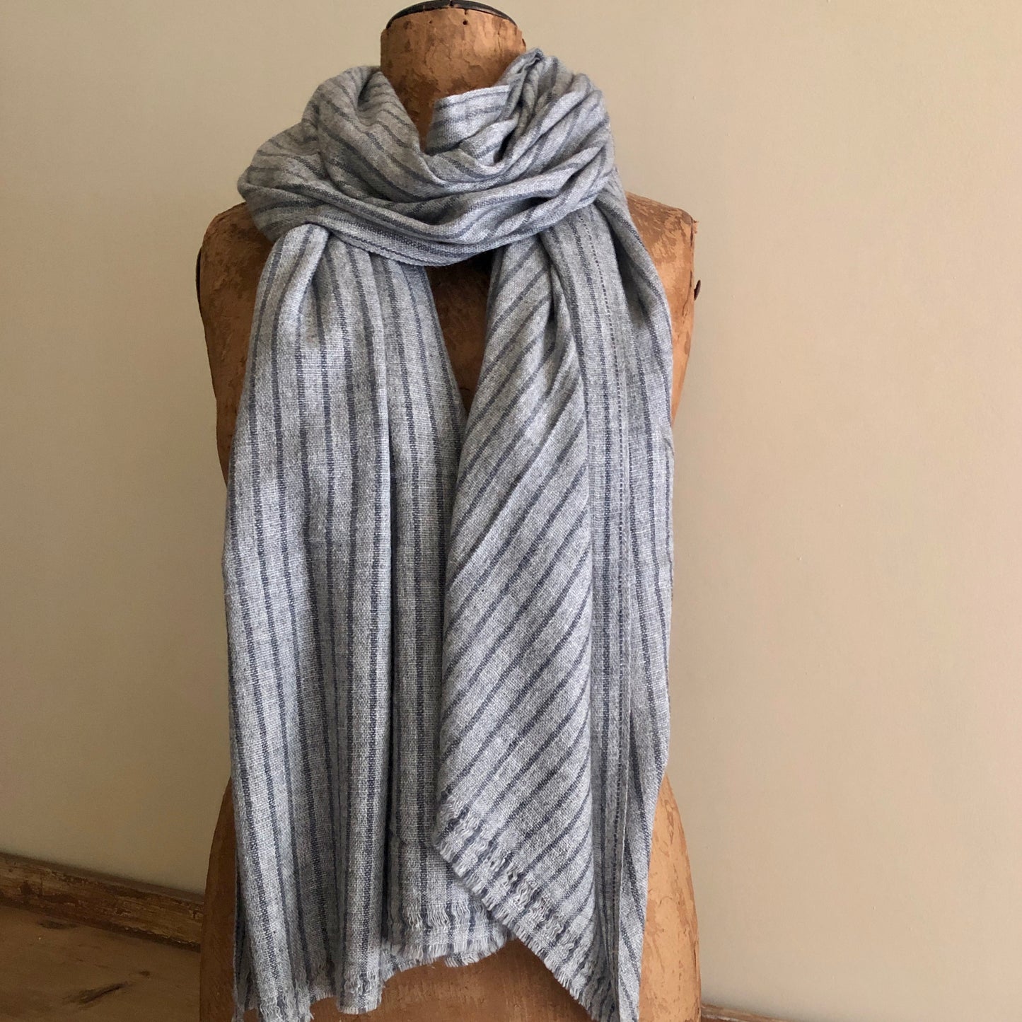 Grey Pin Stripe Large Scarf