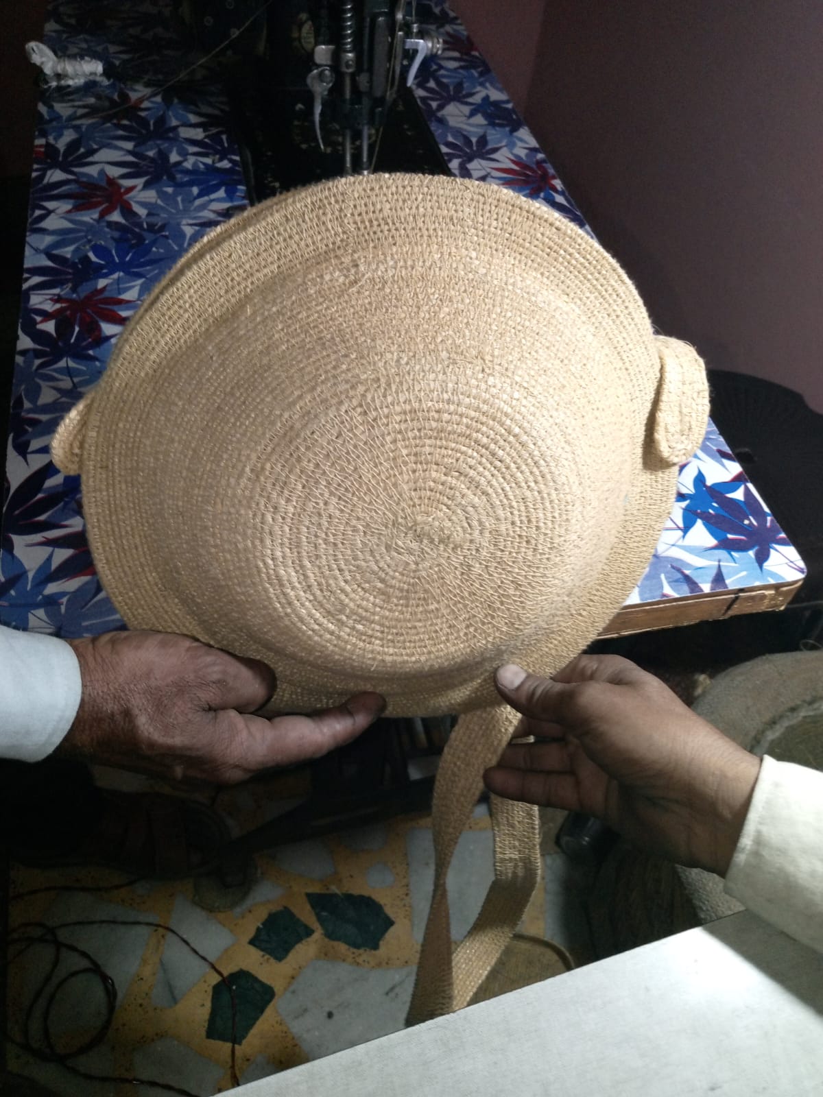 Round Natural Jute Bag
