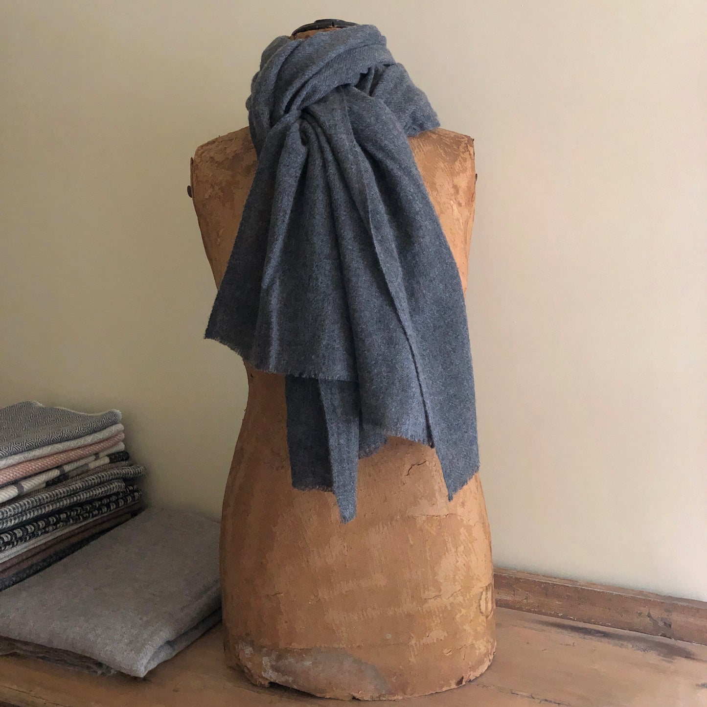 Large Dark Grey Cashmere Scarf