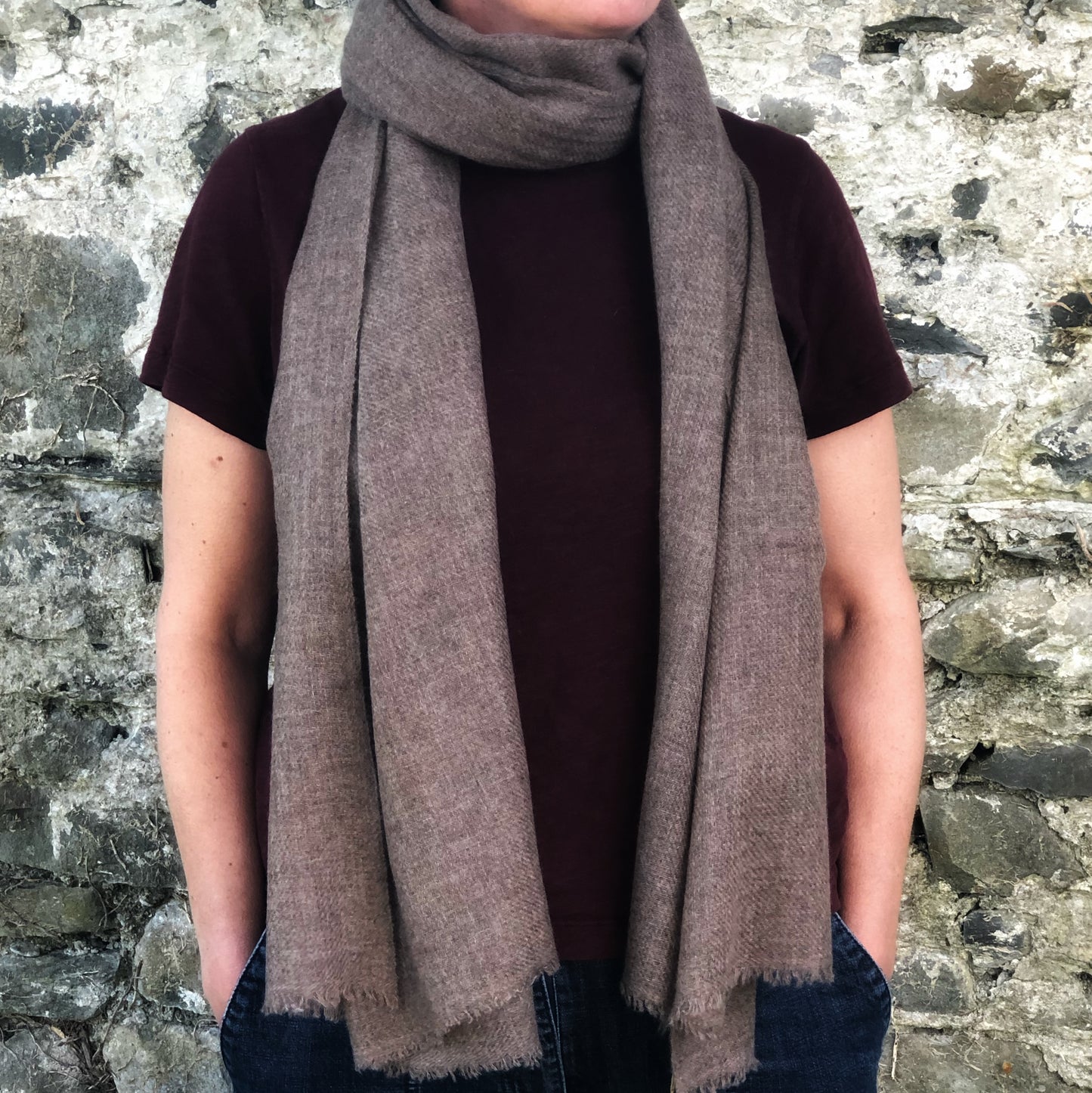 Large Brown Cashmere Scarf