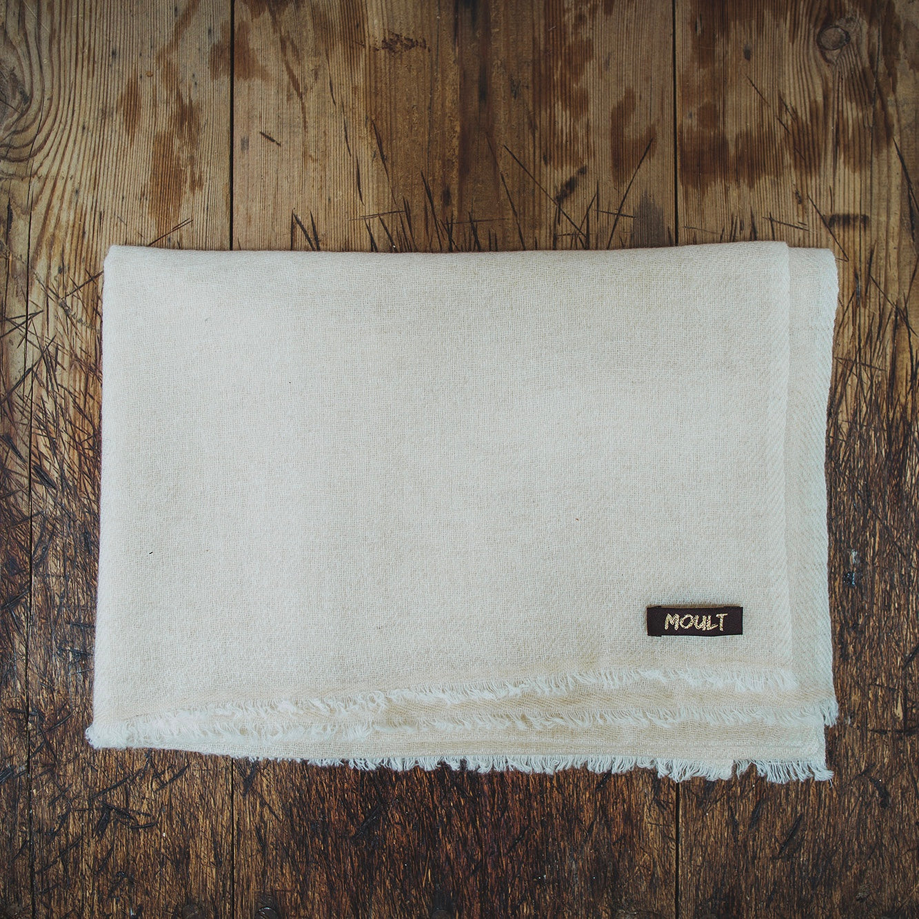 Large Ecru Cashmere Scarf