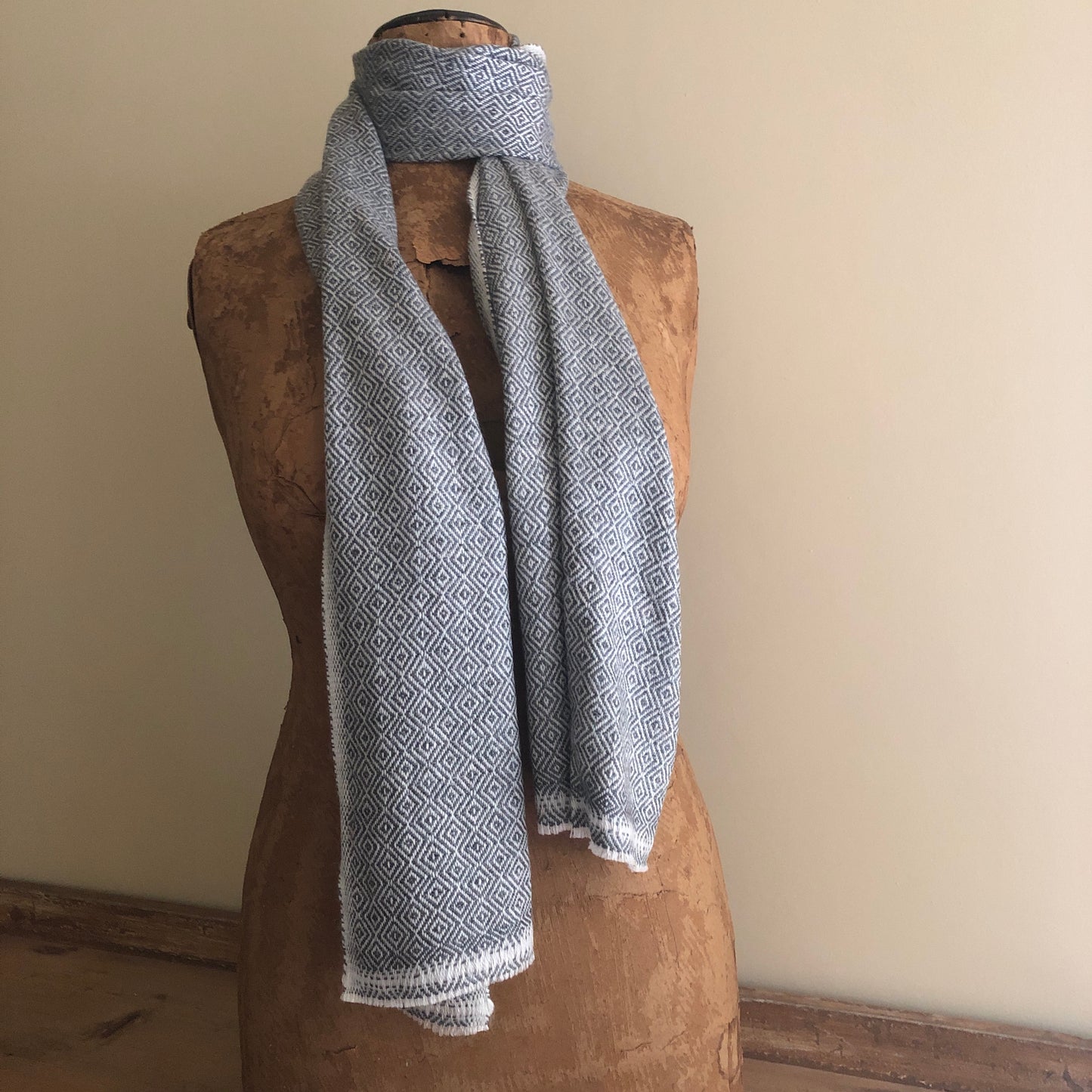 Grey Diamonds Small Scarf