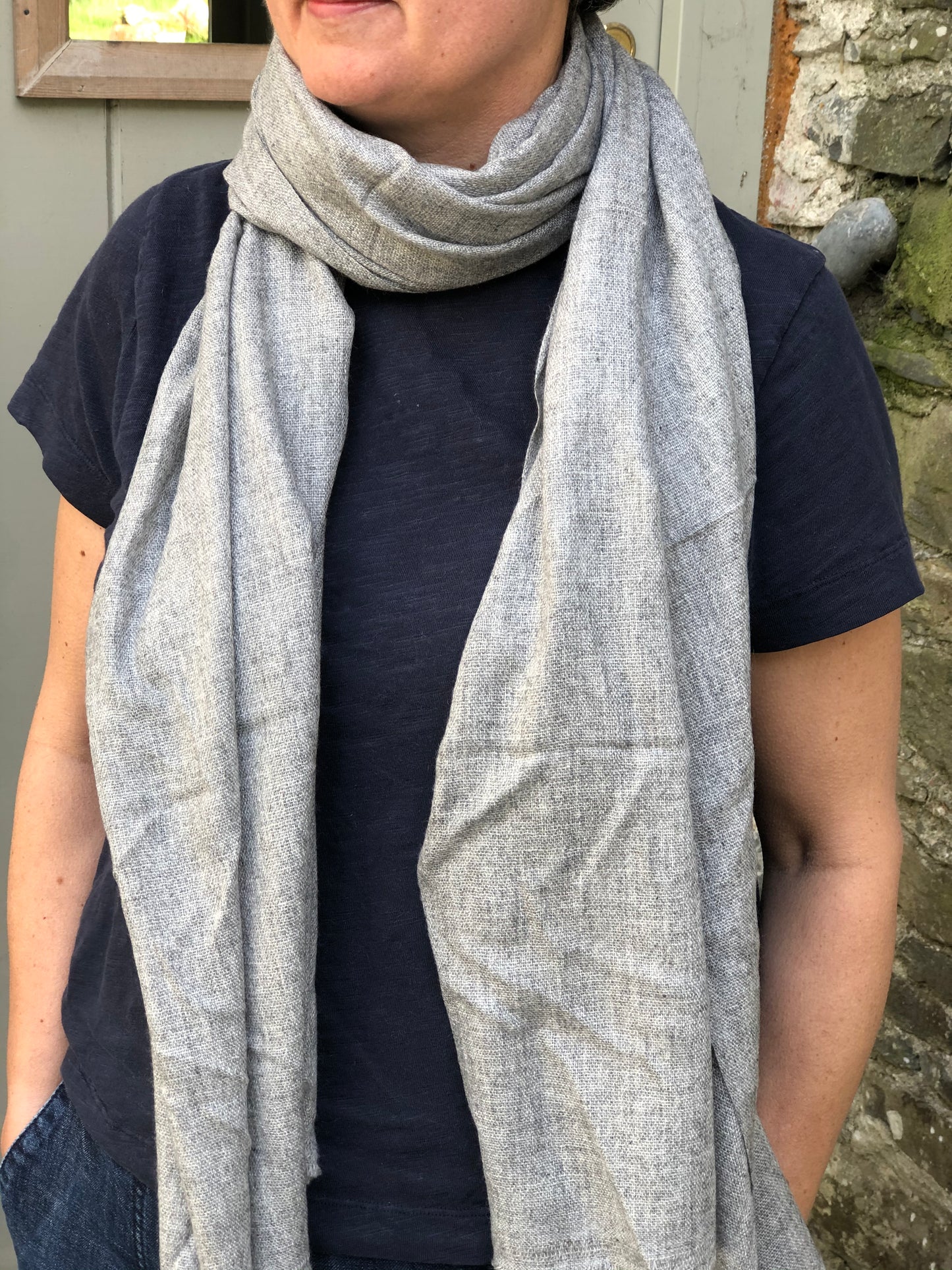 Plain Grey Large Scarf