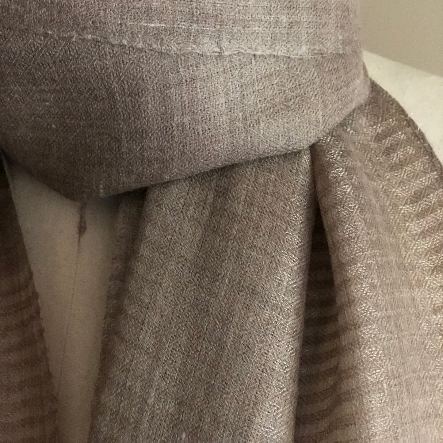 Fine Knit Cashmere Scarf With Black And Pink Stripe