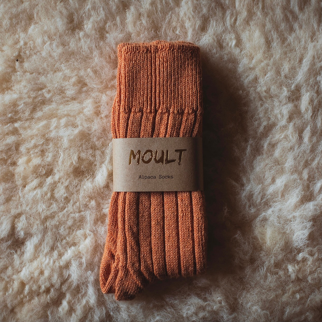 Alpaca Bed Socks - Burnt Orange