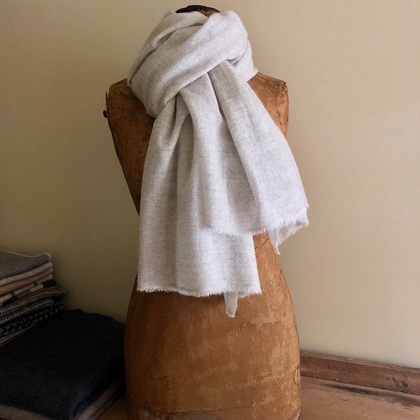 Large Soft Grey Cashmere Scarf