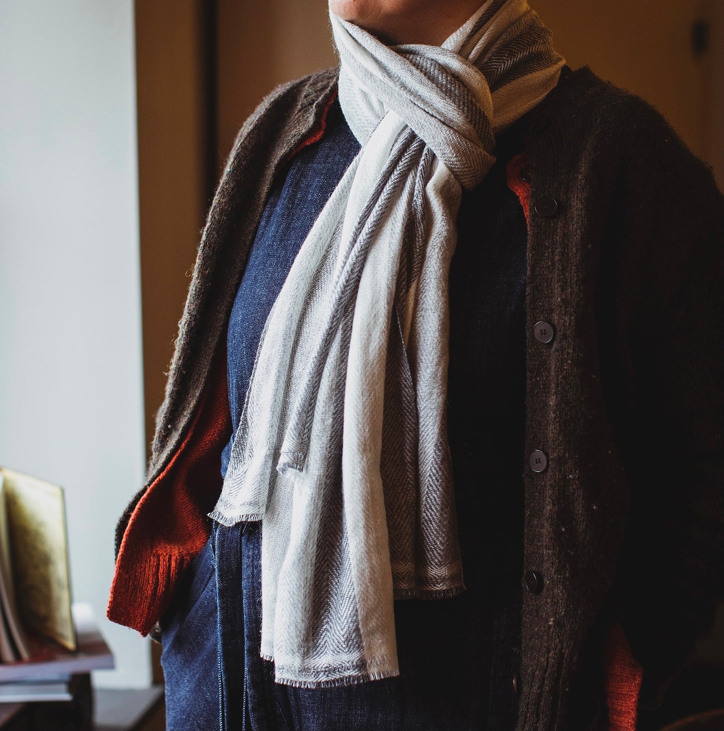 Zig Zag Stripe Large Scarf