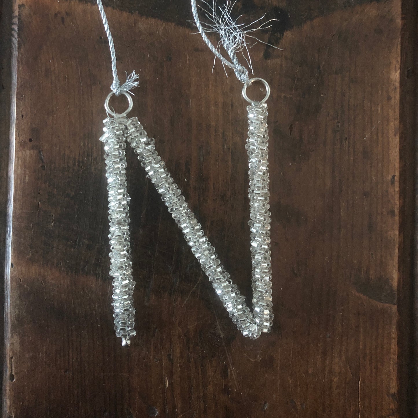 Silver Glass Beaded Letters