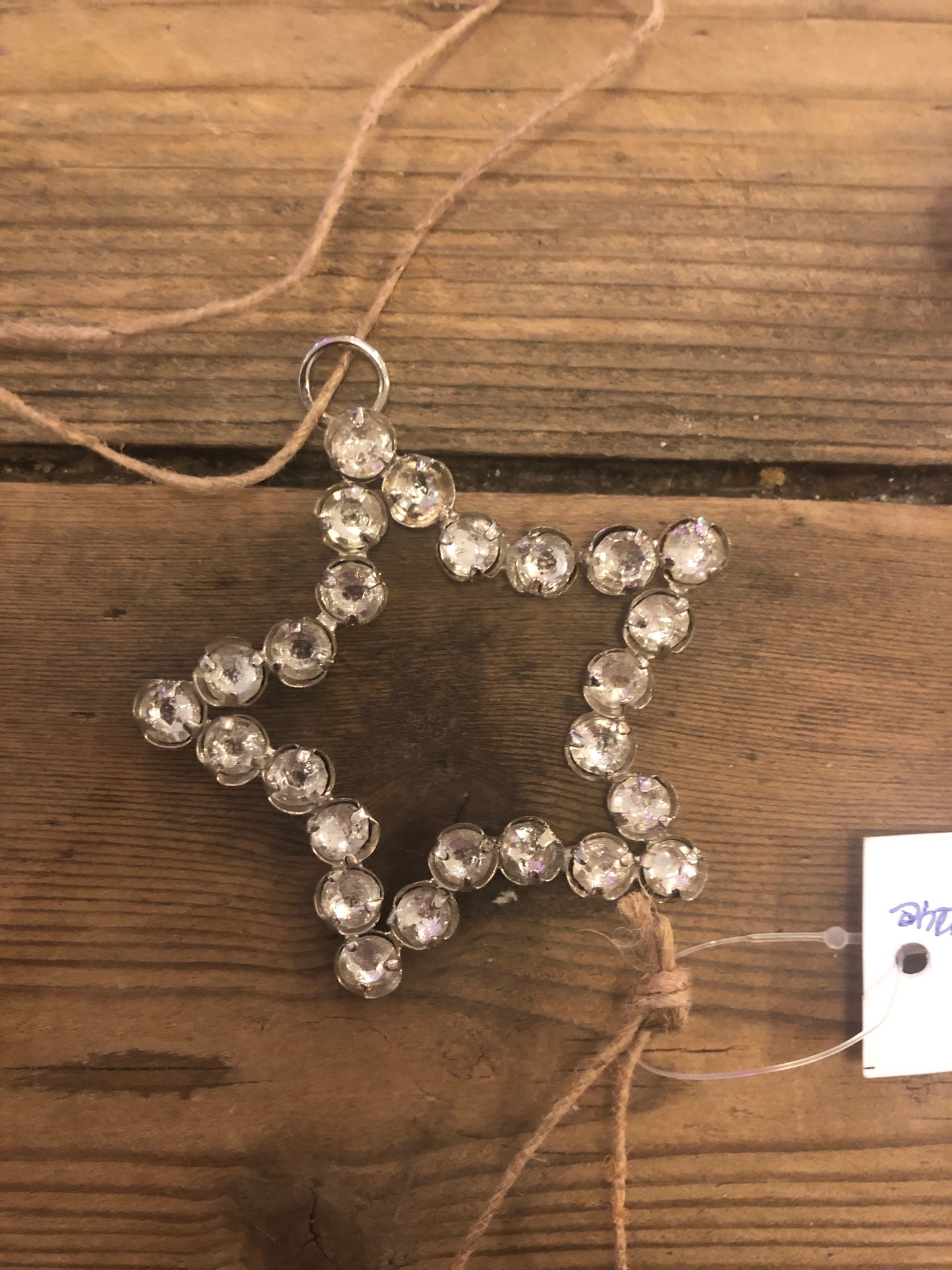 Silver Rhinestone Star Decoration