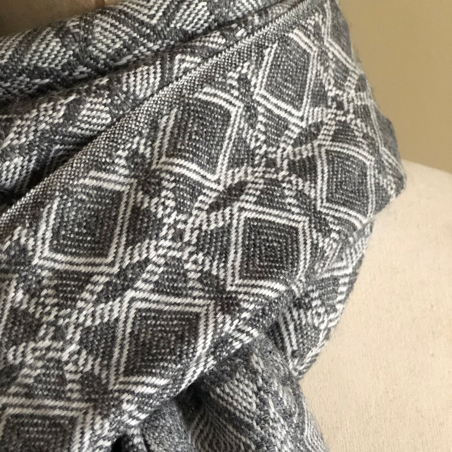 Grey Circles Small Scarf