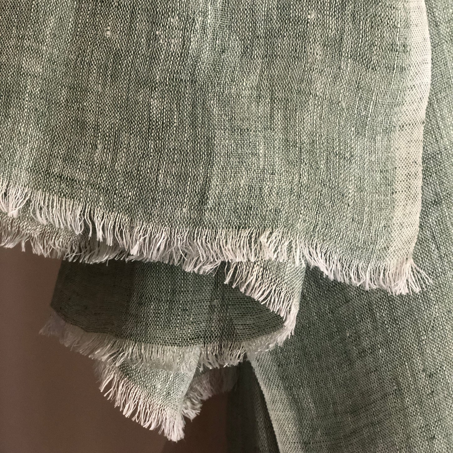 Soft Green Pure Linen Scarf
