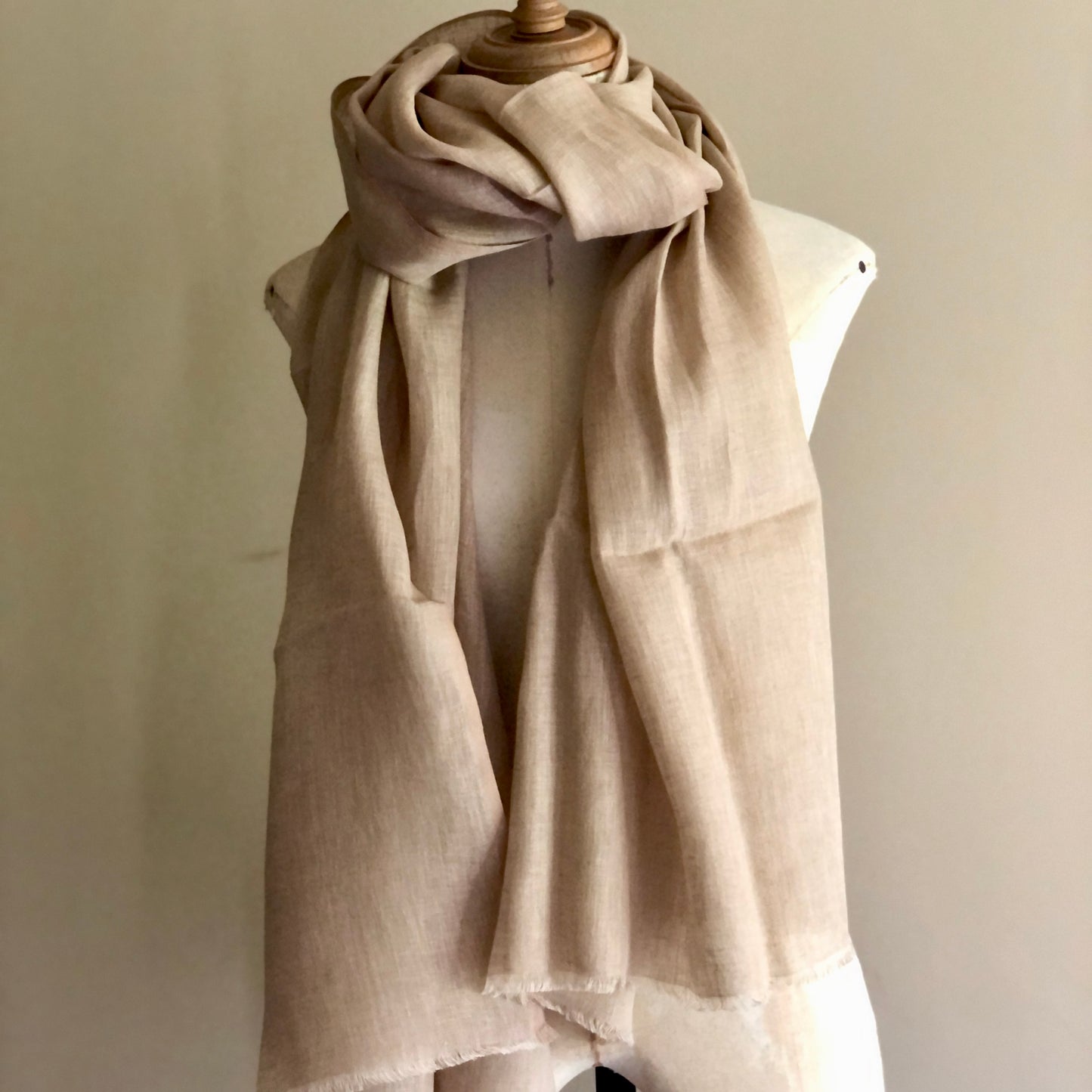 Taupe Pure Linen Scarf