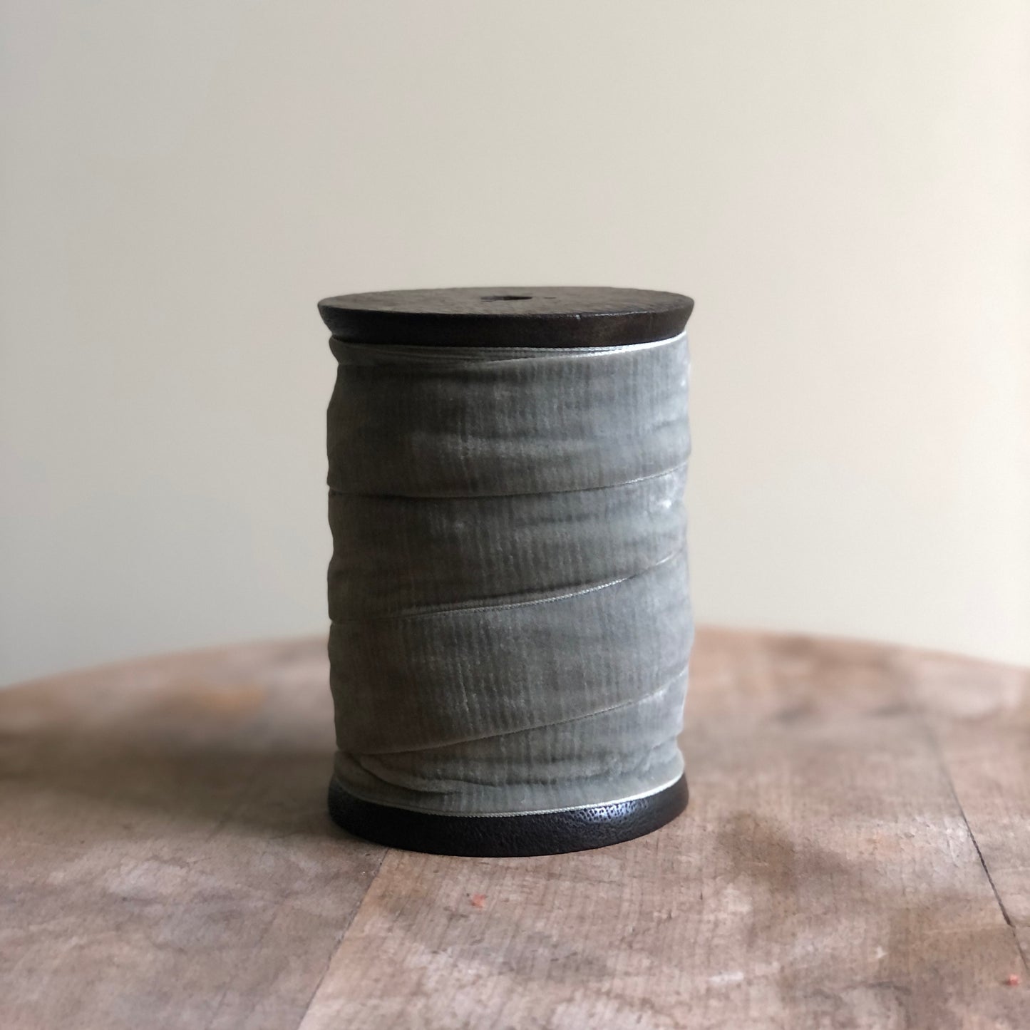Warm Grey Velvet Wide Ribbon