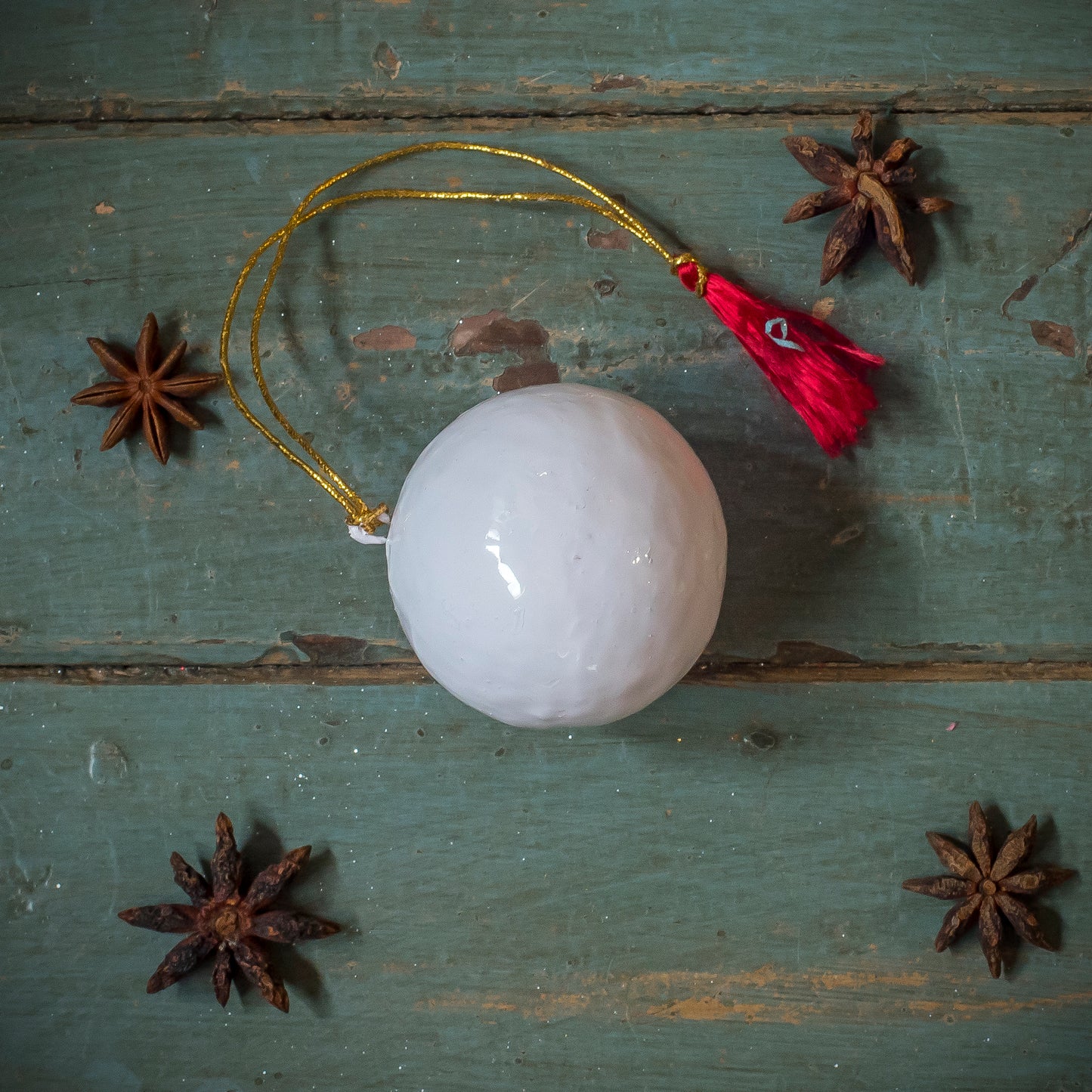 Plain White Papier Mache Bauble