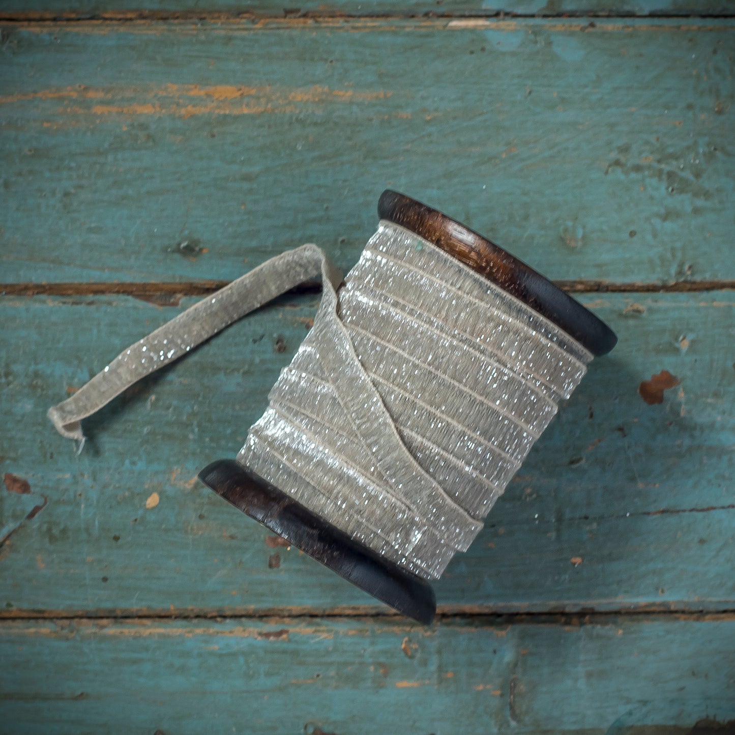 Pewter Glitter Velvet Ribbon