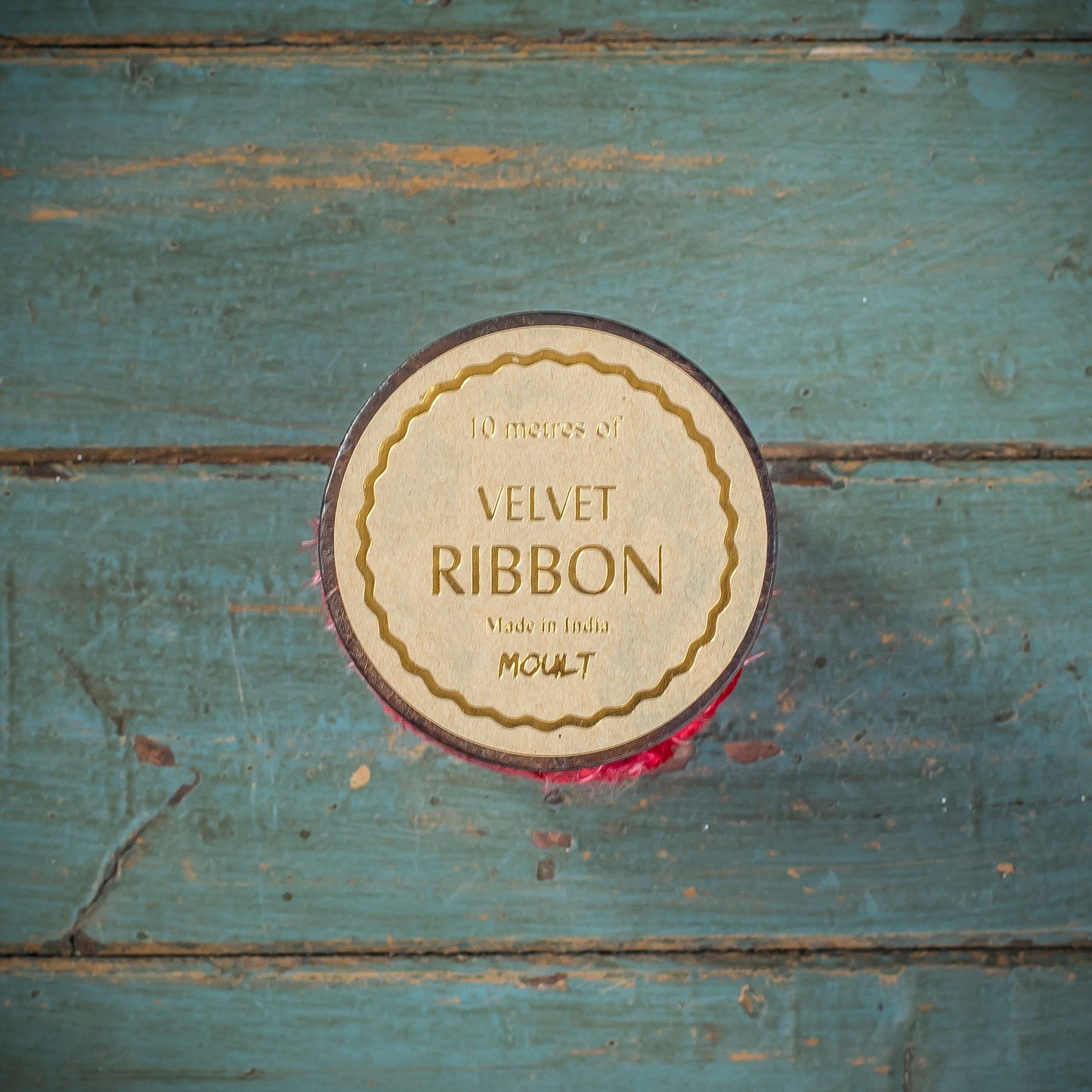 Red Wide Frayed Velvet Ribbon