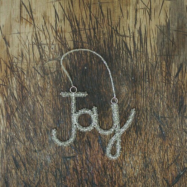 Silver Glass Beaded 'Joy' Decoration