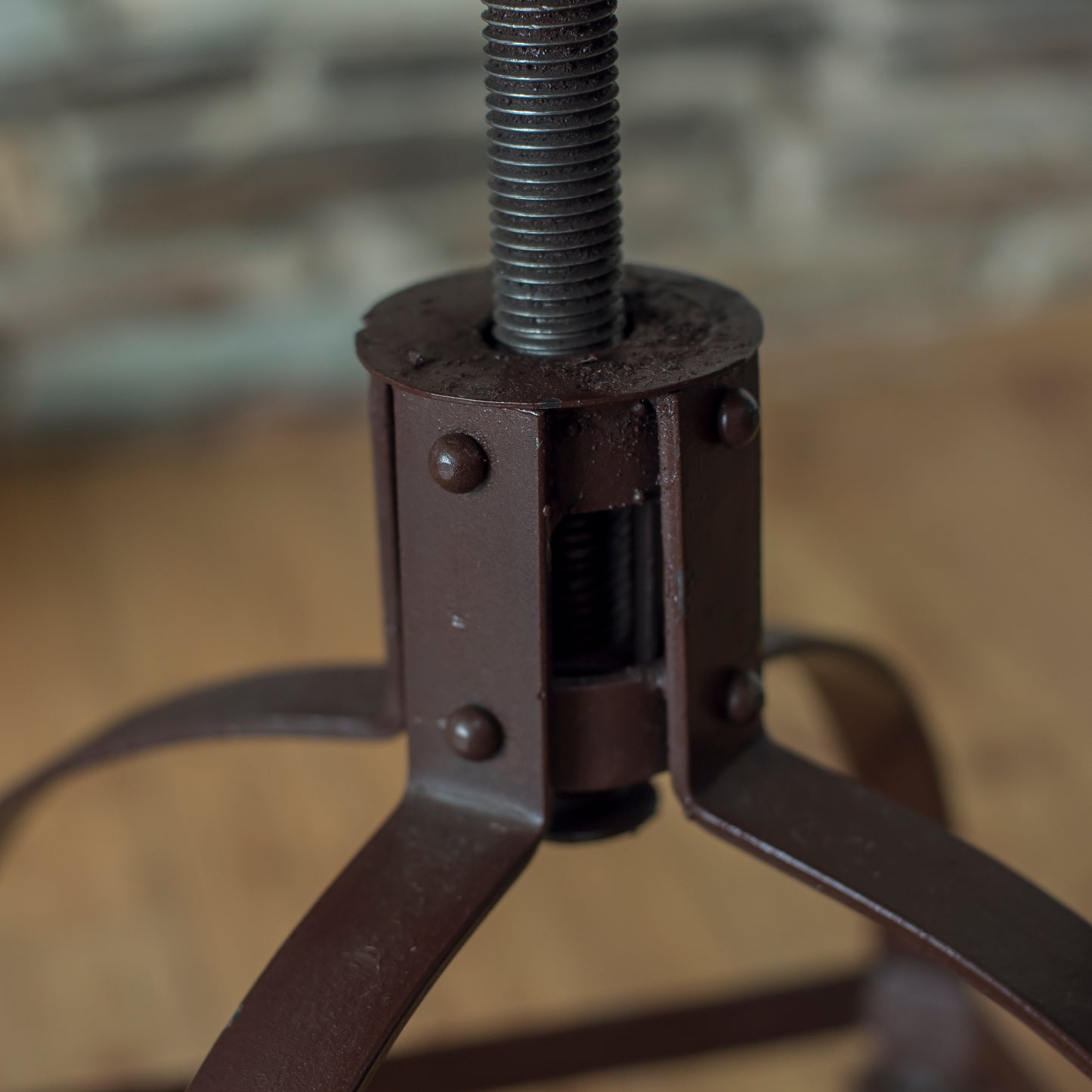 Industrial Metal Stool On Castors