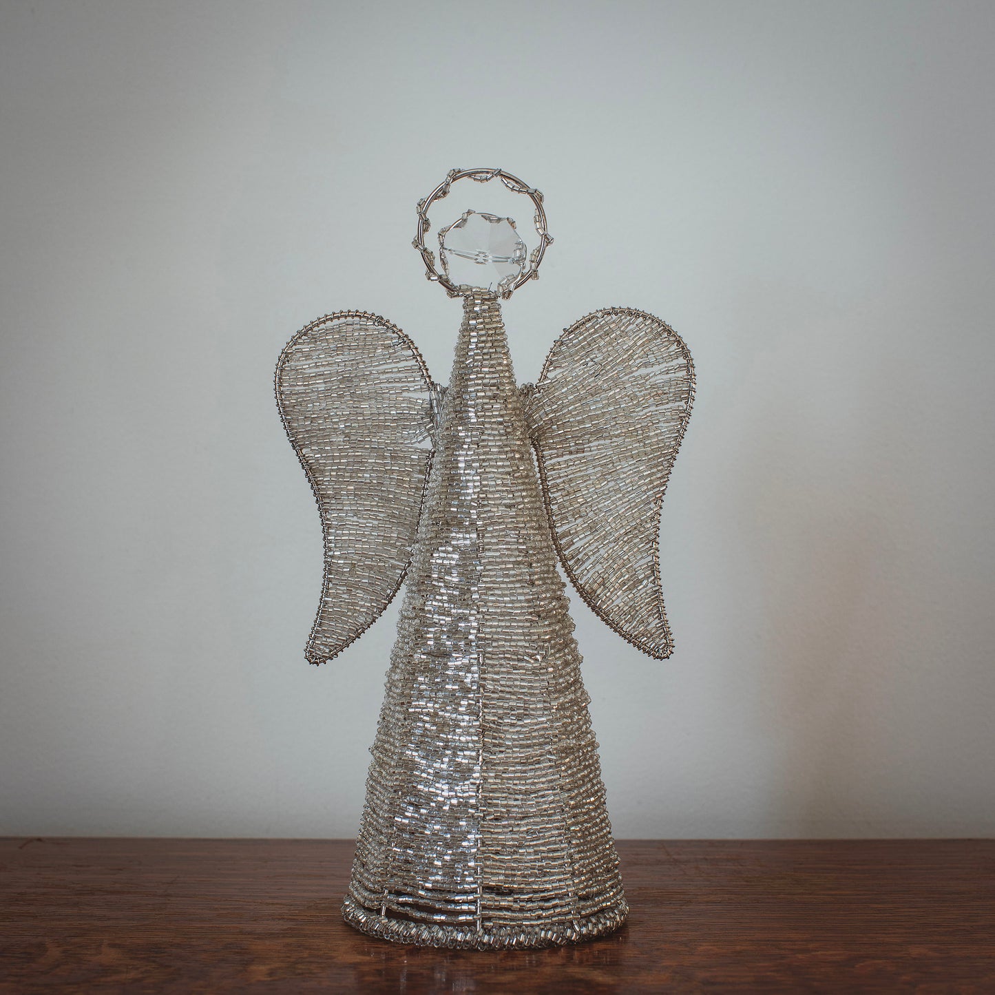 Silver Glass Beaded Angels