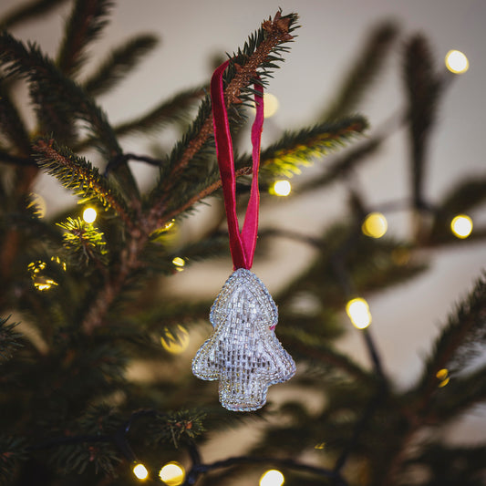 Little Silver Christmas Tree Decoration