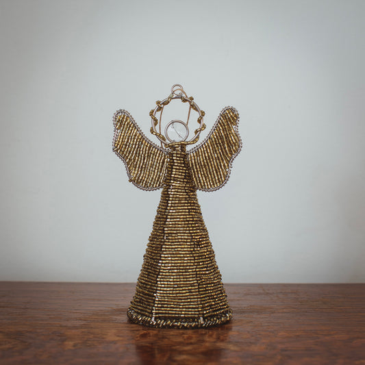 Antique Gold Glass Beaded Angels