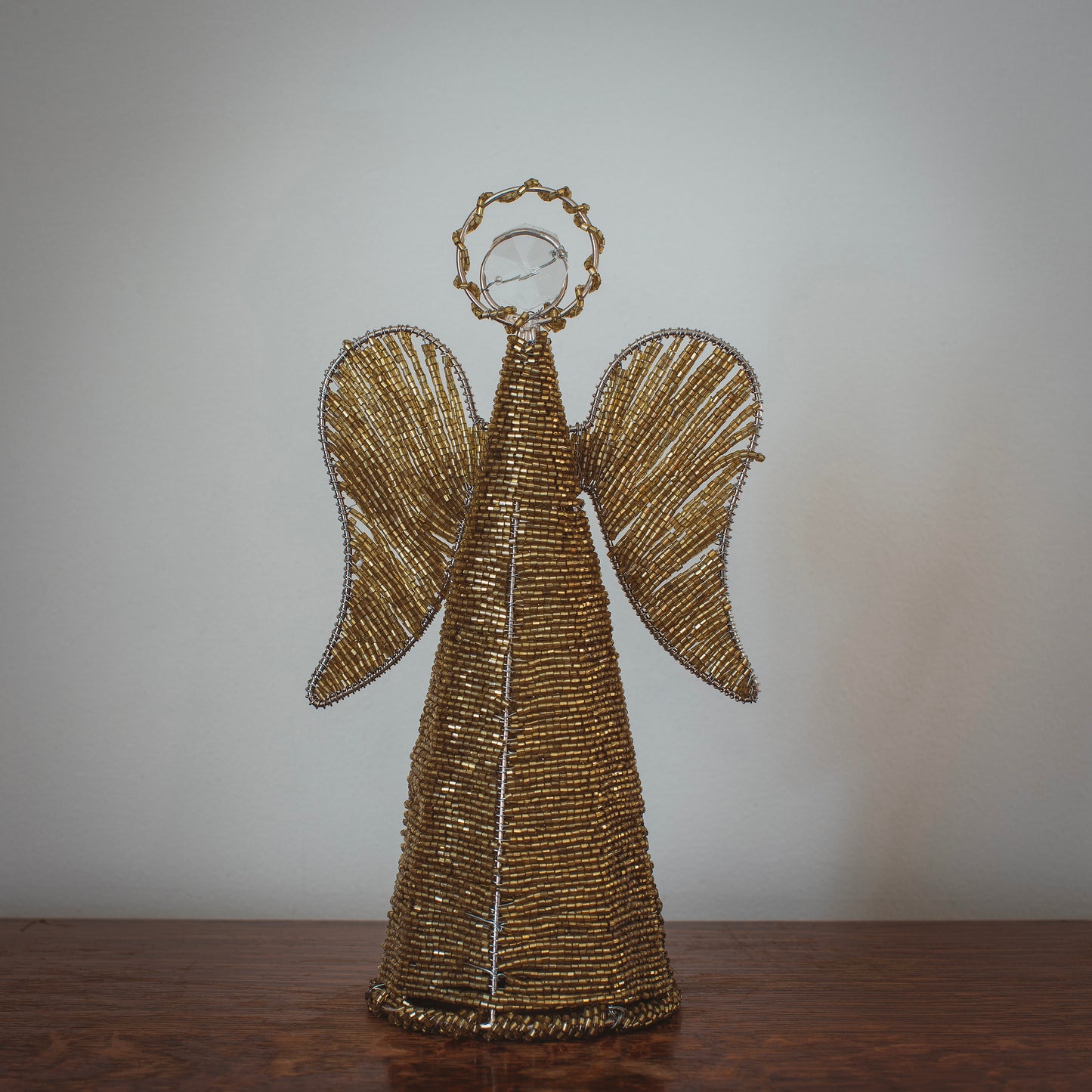 Antique Gold Glass Beaded Angels