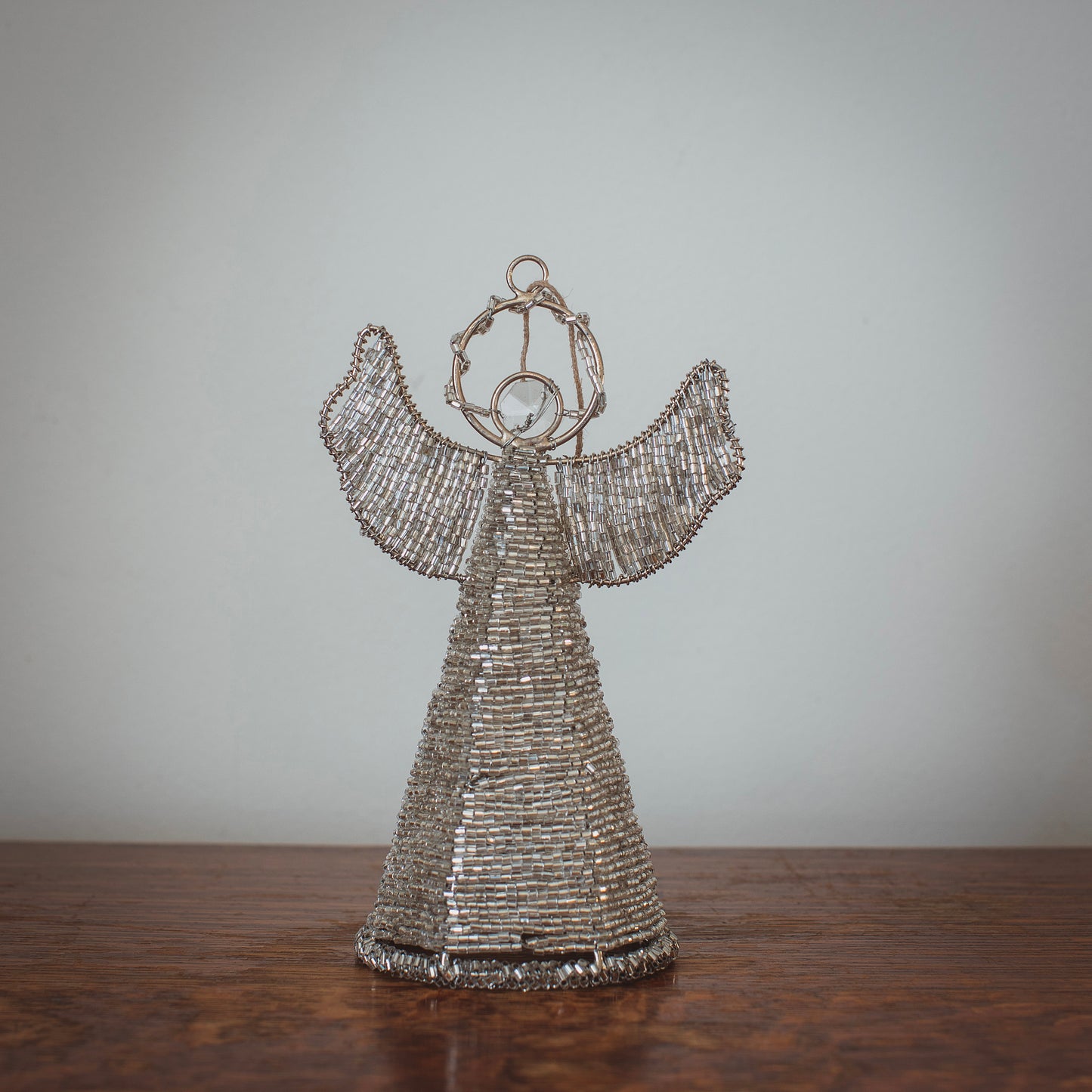 Silver Glass Beaded Angels