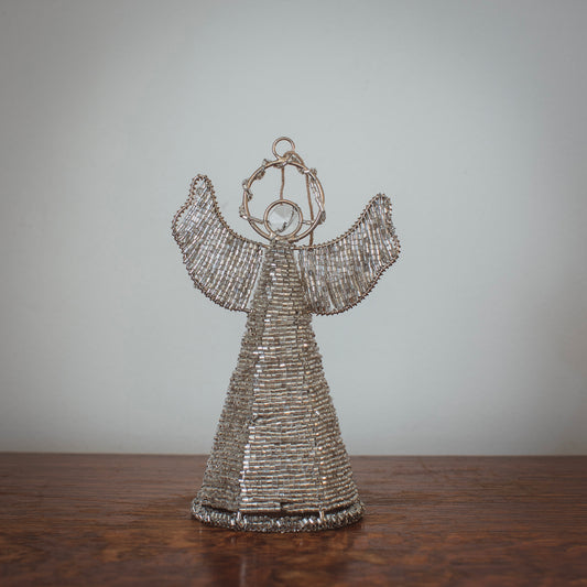 Silver Glass Beaded Angels