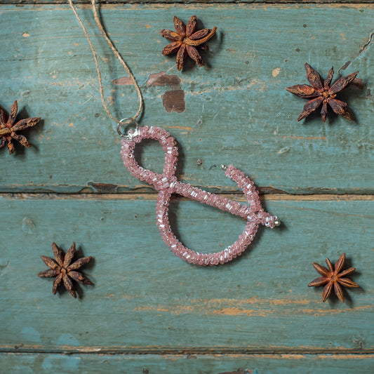 Pink Glass Beaded Hanging Decoration - Ampersand