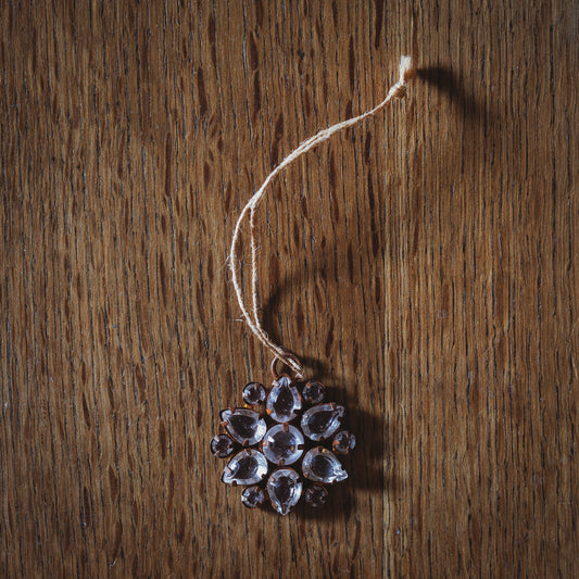 Mini Rusty Rhinestone Snowflake Decoration