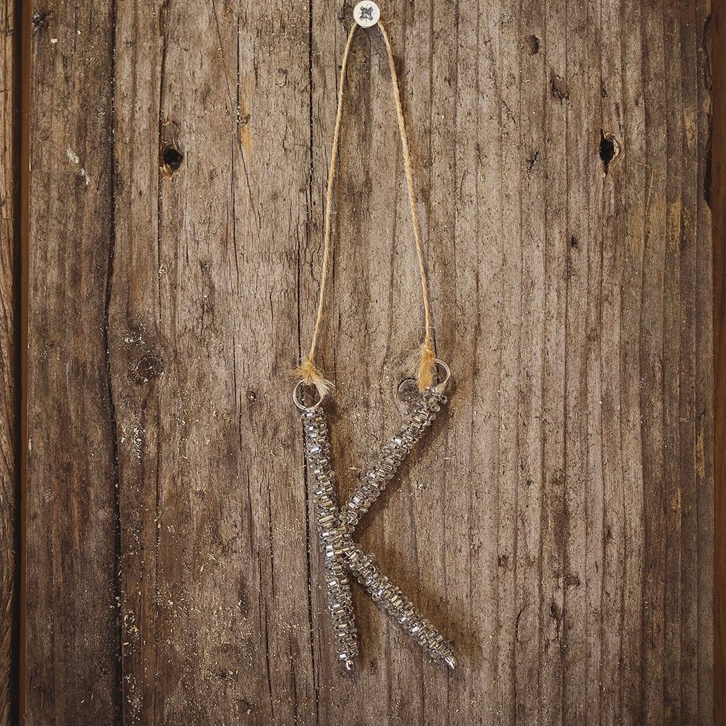 Silver Glass Beaded Letters