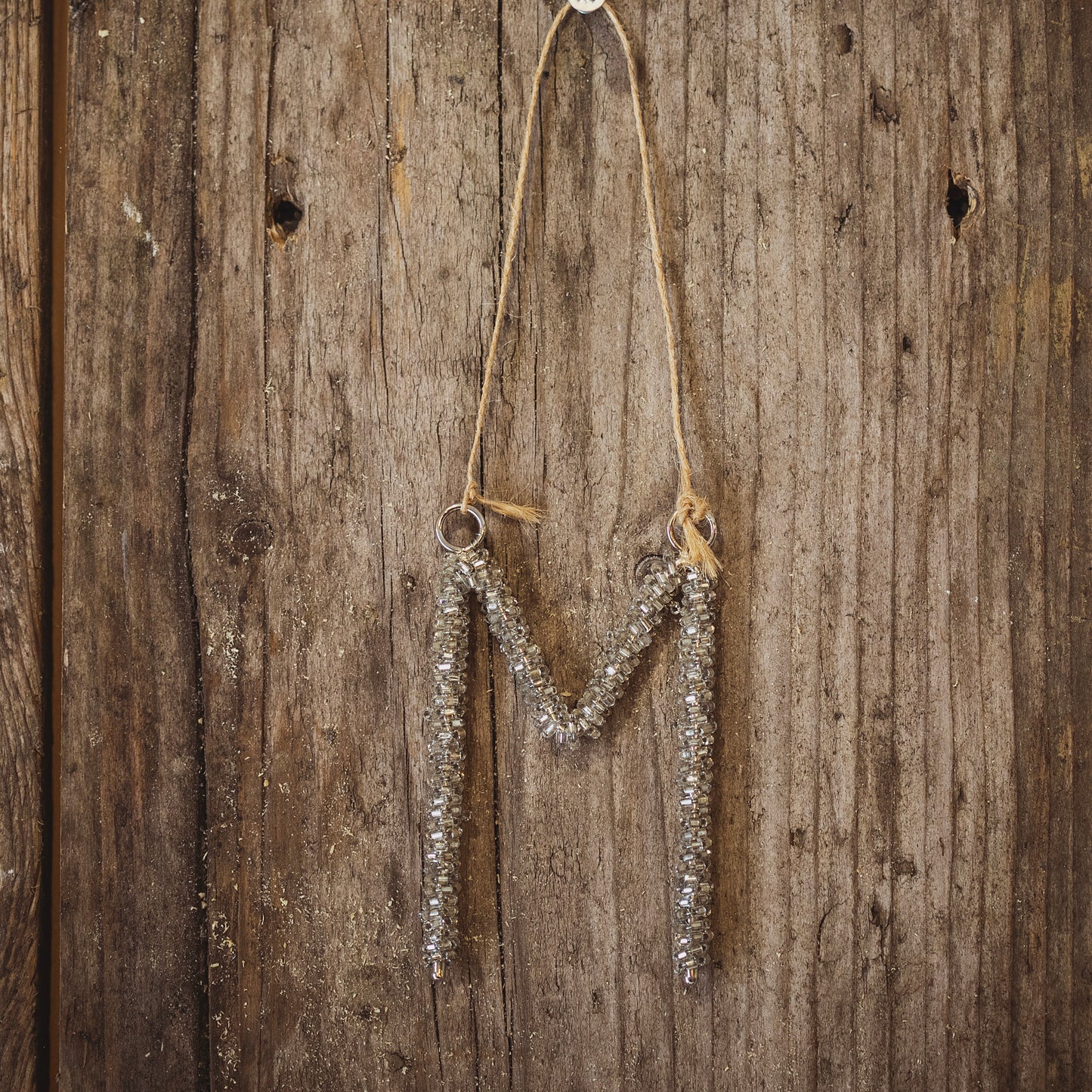 Silver Glass Beaded Letters