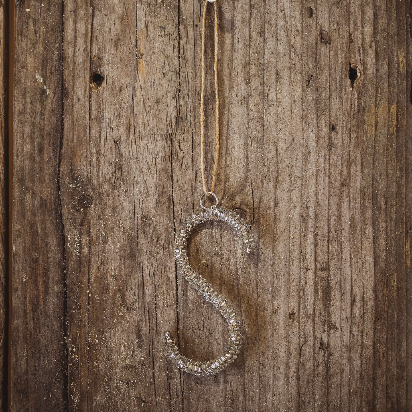 Silver Glass Beaded Letters