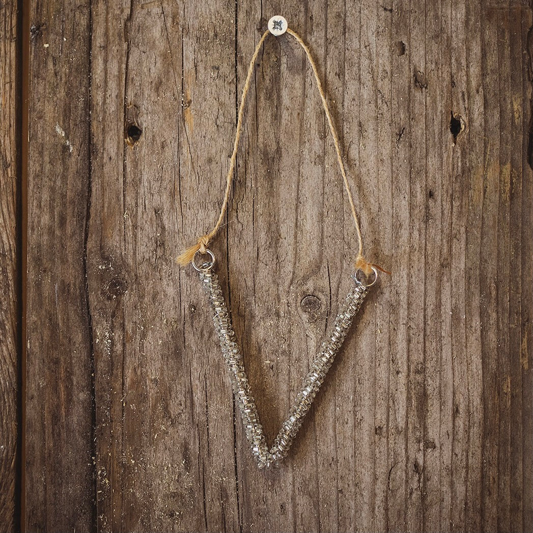 Silver Glass Beaded Letters