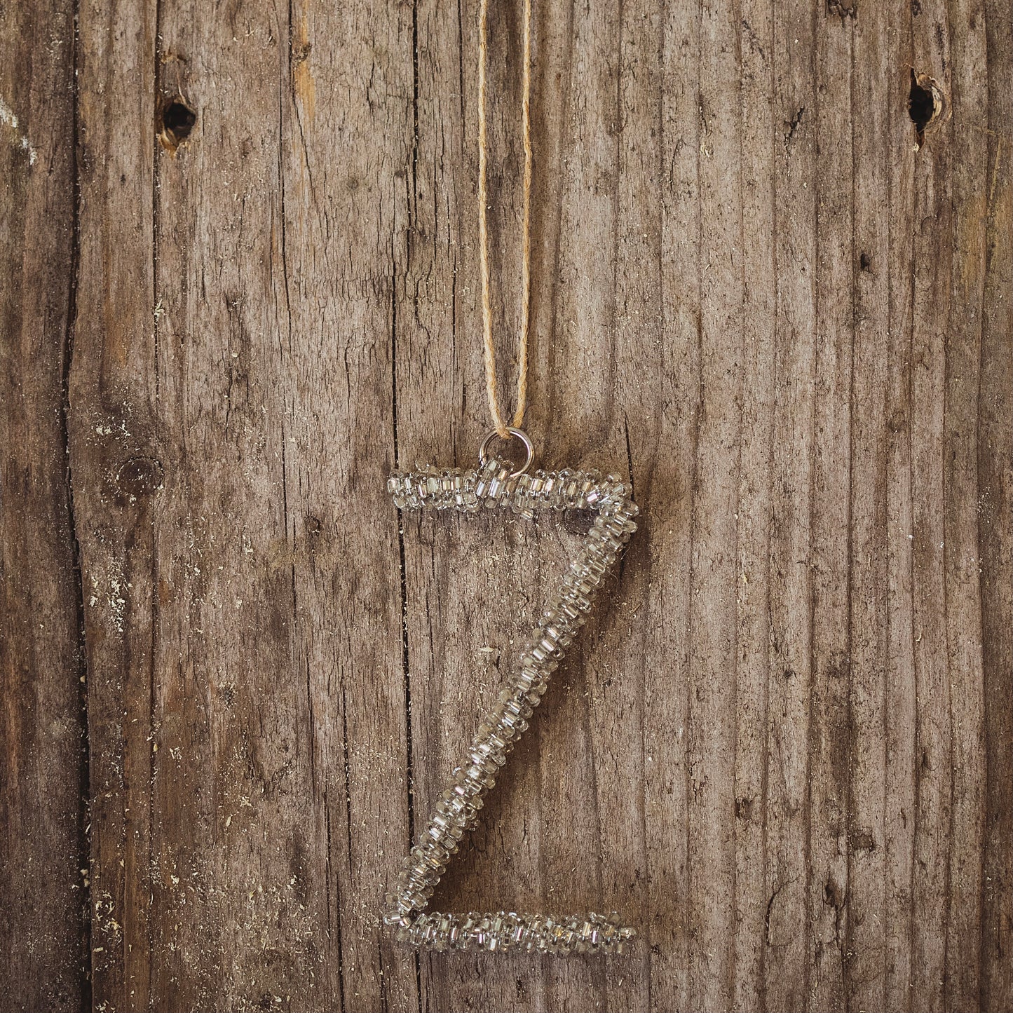 Silver Glass Beaded Letters
