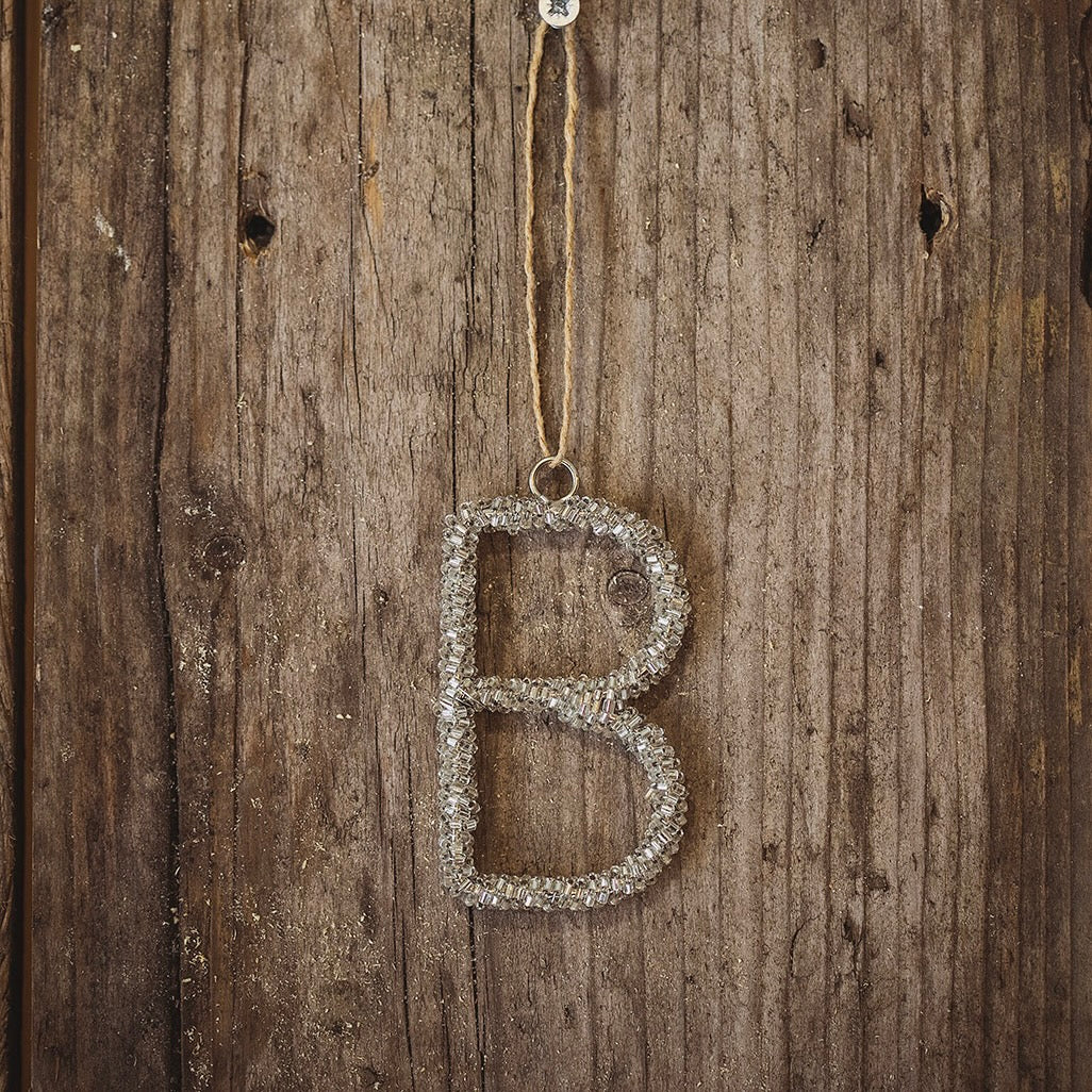 Silver Glass Beaded Letters