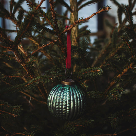 Green Turquoise Glass Bauble