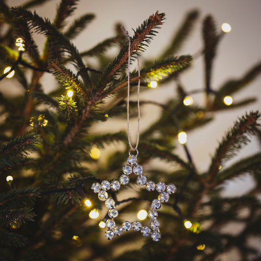 Silver Rhinestone Star Decoration