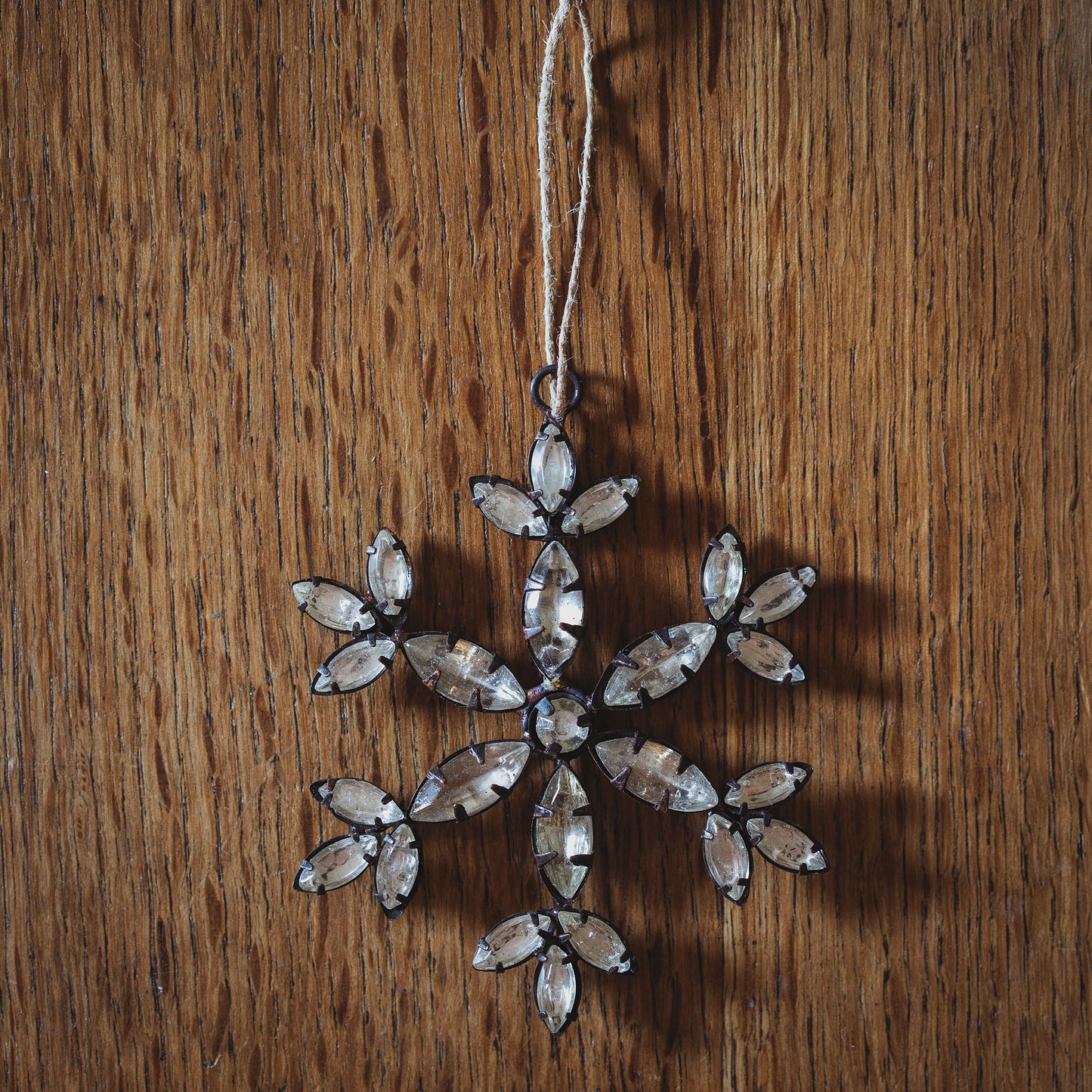 Antique Copper Rhinestone Snowflake