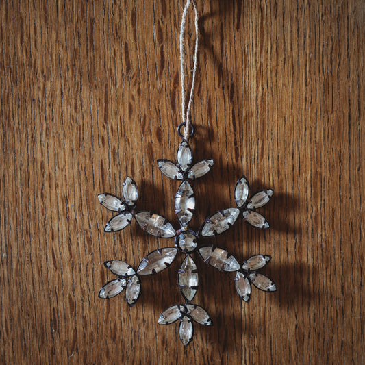 Antique Copper Rhinestone Snowflake