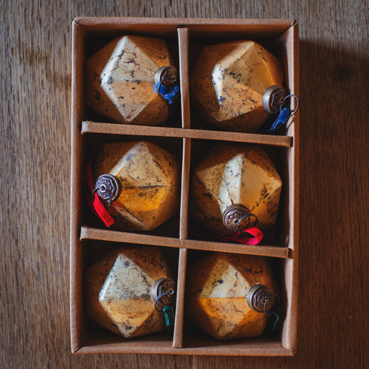Matt Gold Geometric Glass Baubles