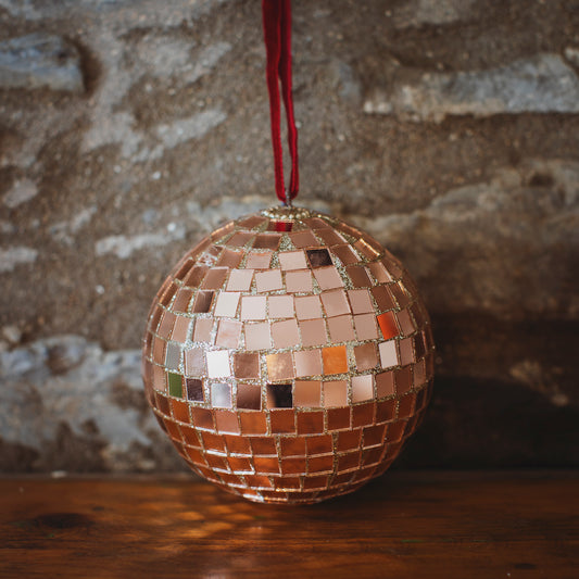 Pink Champagne Disco Ball Hanging Decorations