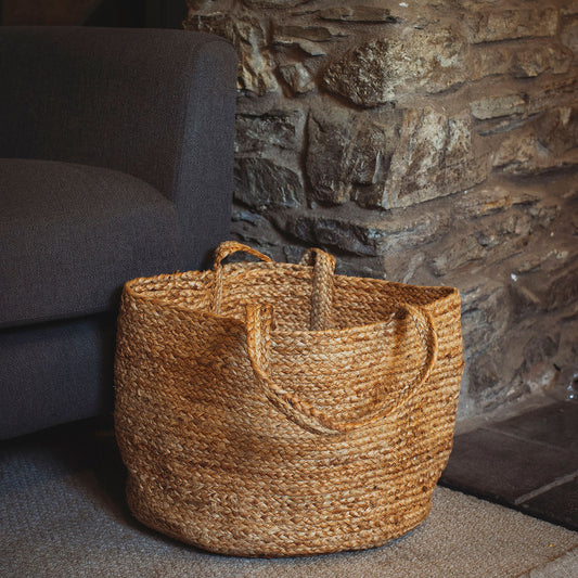 Braided Round Bottom Jute Basket