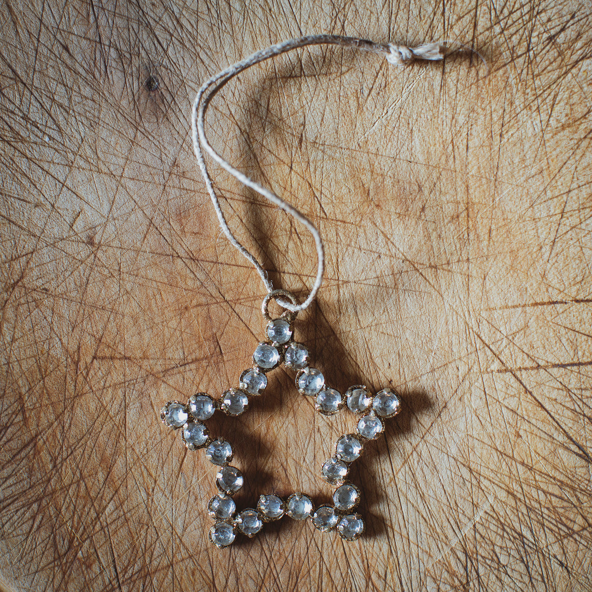 Silver Rhinestone Star Decoration